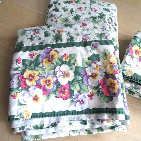 Vintage Rex Imperial Full Size Floral Sheet Set 4pc Cottage Country Made In USA - Picture 3 of 9